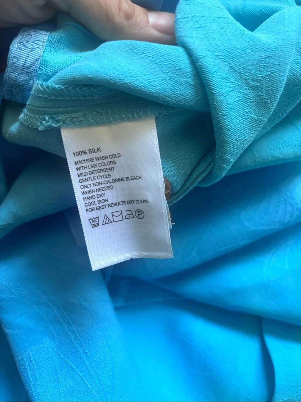 NWT Tommy Bahama Turquoise Silk Short-Sleeve  Camp Shirt size XXXL - Picture 7 of 9
